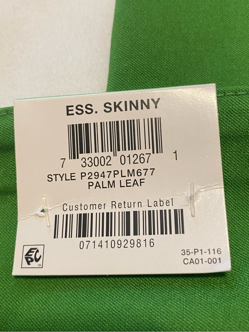 NEW Alfani Petite Palm Leaf Green Skinny Tummy Control Pants Size 8P - Picture 8 of 9
